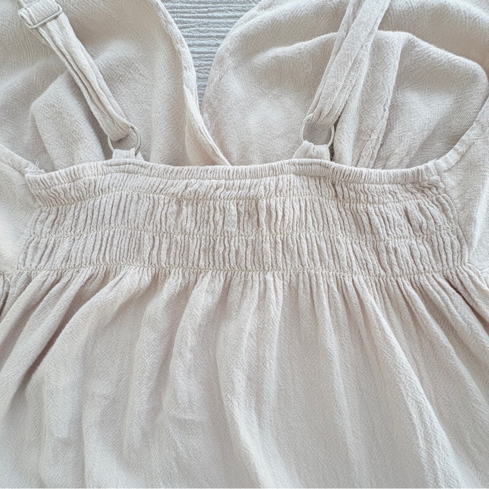 Seaspice Peruvian Cotton Tiered Western Maxi Dress L Sandstone Beige - Picture 9 of 12